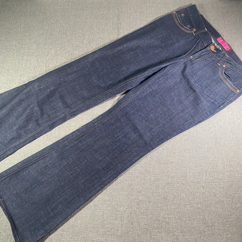 Y2K‎ Glo Jeans Womens Size 11 Dark Blue Flared Wide-Leg Baggy Stretch